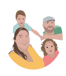Dessin sur logiciel de la famille à partir de plusieurs photos