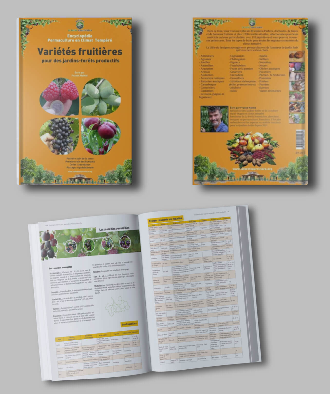 Vue des couvertures du livre Variétés fruitières de Franck Nathié pour La Forêt Nourricière